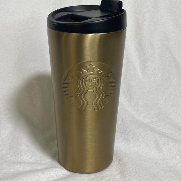 Starbucks Other - Starbucks 2014 Gold Mermaid Stainless Steel Travel Tumbler- Small Mar In Paint